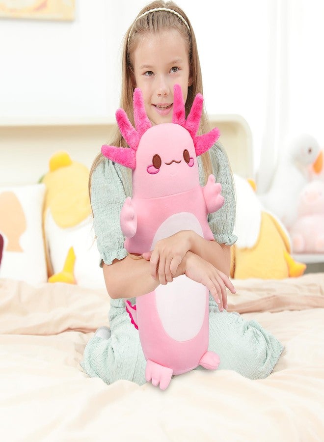 Auspicious beginning 20" Cute Axolotl Stuffed Animal Plush Pillow, Soft Kawaii Cat face Pink Axolotl Body Pillow Long Plush Doll Standing Hugging Pillow Toys for Kids Children Adults Gifts - Image 5
